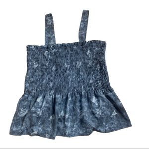 Blue Tie Dye Smocked Michael Kors Tank Top Size Small